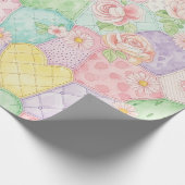 Pastell-Blumen-Patchwork-Picknick-Muster (4) Geschenkpapier (Ecke)