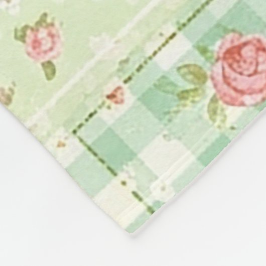 Pastell-Blumen-Patchwork-Picknick-Muster (5) Fleecedecke (Ecke)