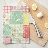 Pastell-Blumen-Patchwork-Picknick-Muster (5) Geschirrtuch (Viertel Falte)