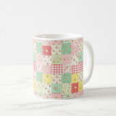 Pastell-Blumen-Patchwork-Picknick-Muster (5) Kaffeetasse (VorderseiteRechts)