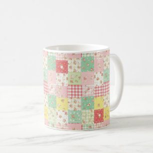 Pastell-Blumen-Patchwork-Picknick-Muster (5) Kaffeetasse