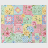 Pastell-Blumen-Patchwork-Picknick-Muster (9) Geschenkpapier (Flach)