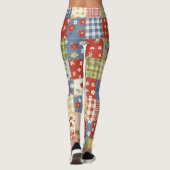 Pastell-Blumen-Patchwork-Picknick-Muster (9) Leggings (Rückseite)