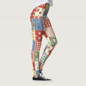 Pastell-Blumen-Patchwork-Picknick-Muster (9) Leggings (Rechts)