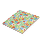 Pastell-Blumen-Patchwork-Picknick-Muster Fliese (Seite)