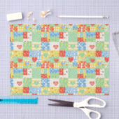 Pastell-Blumen-Patchwork-Picknick-Muster Seidenpapier (Handwerk)