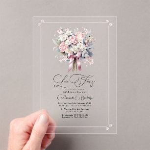 Pastell-Blumen Romantische Liebe Fancy Brautparty Acryleinladungen