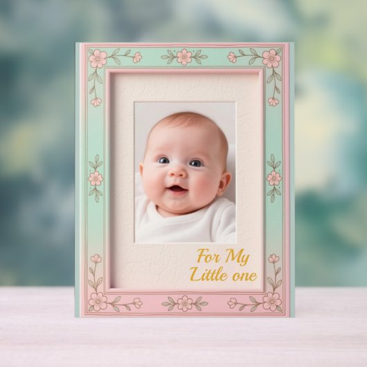 Pastell-Blumen-Rosa-Mint-Bilderrahmen Acrylschild (Neutral)