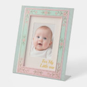 Pastell-Blumen-Rosa-Mint-Bilderrahmen Sockelschild (Vorderseite)