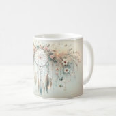 Pastell-Blumen-Schmetterling-Traumfänger Kaffeetasse (VorderseiteRechts)