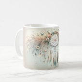 Pastell-Blumen-Schmetterling-Traumfänger Kaffeetasse (Vorderseite Links)