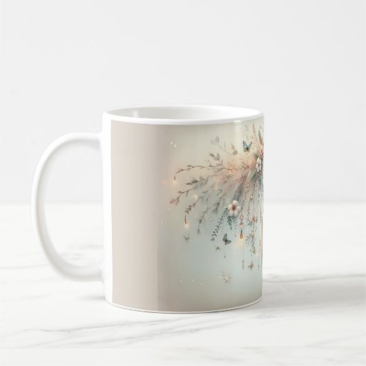 Pastell-Blumen-Schmetterling-Traumfänger Kaffeetasse (Links)
