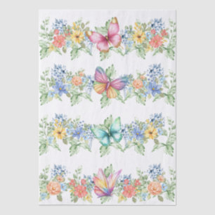 Pastell-Blumen & Schmetterlinge-Decoupage-Papier Seidenpapier