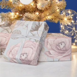Pastell-Blumen- & Schmetterlings-Mattverpackungspa Geschenkpapier