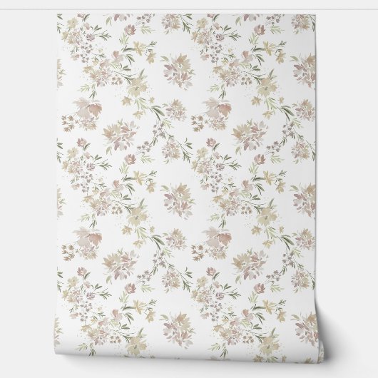 Pastell-Blumen-Tapete Tapete (Abrollen)
