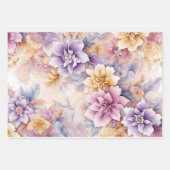 Pastell-Blumen-Verpackungspapier-Set – Elegantes 3 Geschenkpapier Set (Vorderseite 3)