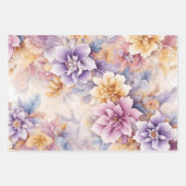 Pastell-Blumen-Verpackungspapier-Set – Elegantes 3 Geschenkpapier Set (Vorderseite)