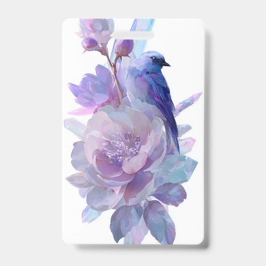 Pastell-Blumen-Vogelnamensschild Ausweis (Vorderseite)