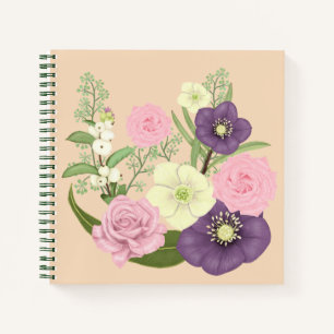 Pastell-Blumenarrangement Notizblock