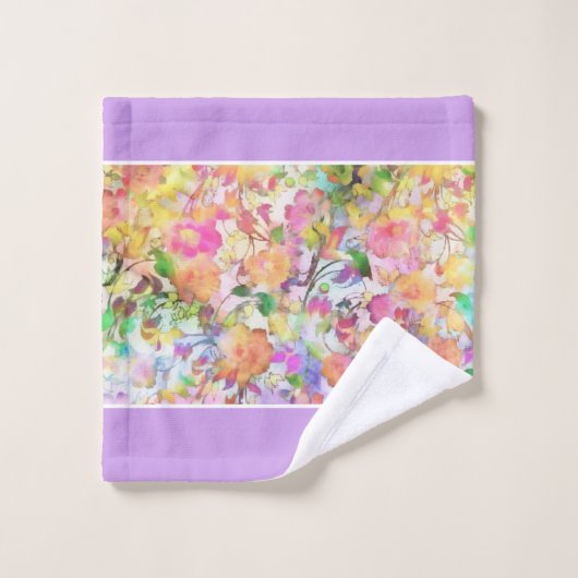 Pastell Blumenbadehandtuch Set (Waschlappen)