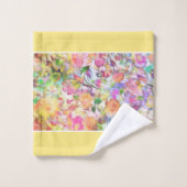 Pastell Blumenbadehandtuch Set (Waschlappen)
