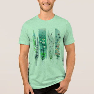 Pastell-Blumendesign im Pinselstrich Tri-Blend Shirt
