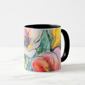 Pastell-Blumendesign Tasse (VorderseiteRechts)