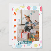 Pastell Blumengeburtstag Foto Geburtstagskarte Einladung (Vorderseite)