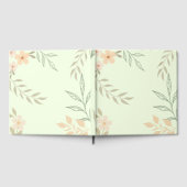 Pastell Blumengrün Hintergrund | Minimal Botanisch Gästebuch (Voll)