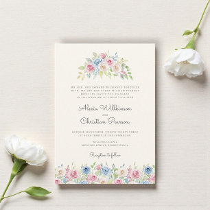 Pastell-Blumenkranz-Hochzeitseinladung Einladung