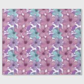 Pastell-Blumenmuster Geschenkpapier (Flach)