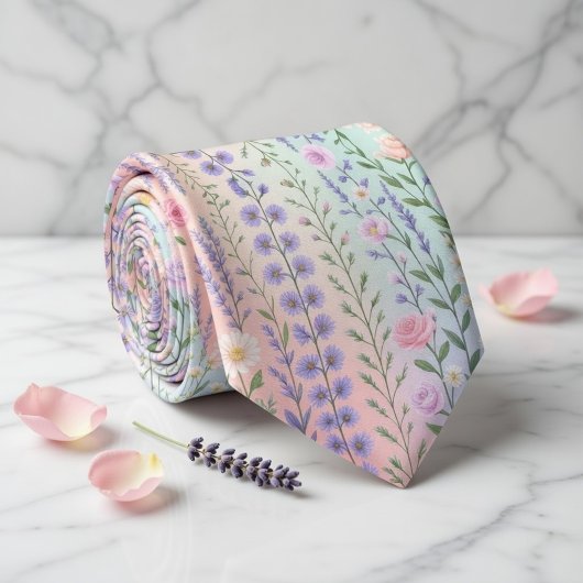 Pastell-Blumenmuster Krawatte