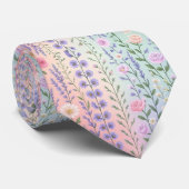 Pastell-Blumenmuster Krawatte (Gerollt)