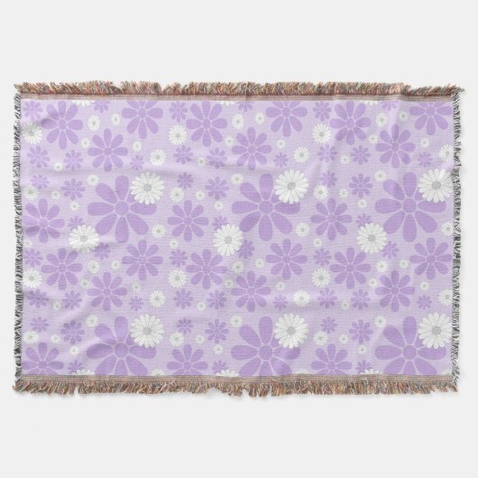 Pastell-Blumenmuster LAVENDel Decke (Vorderseite)