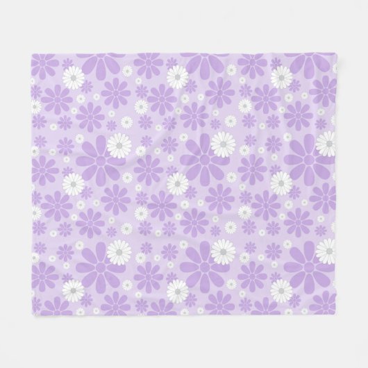 Pastell-Blumenmuster LAVENDel Fleecedecke (Vorderseite (Horizontal))