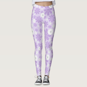 Pastell-Blumenmuster LAVendel Leggings