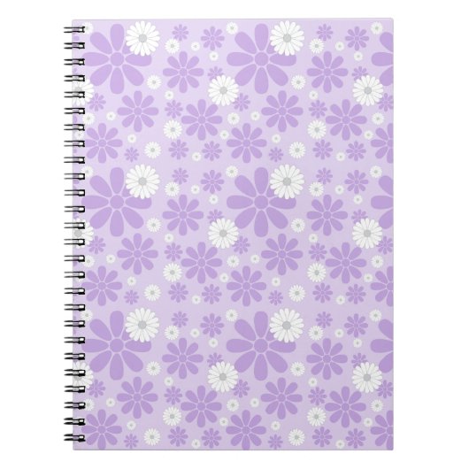 Pastell-Blumenmuster LAVendel Notizblock (Vorderseite)