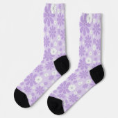 Pastell-Blumenmuster LAVENDel Socken (Linkes Detail)