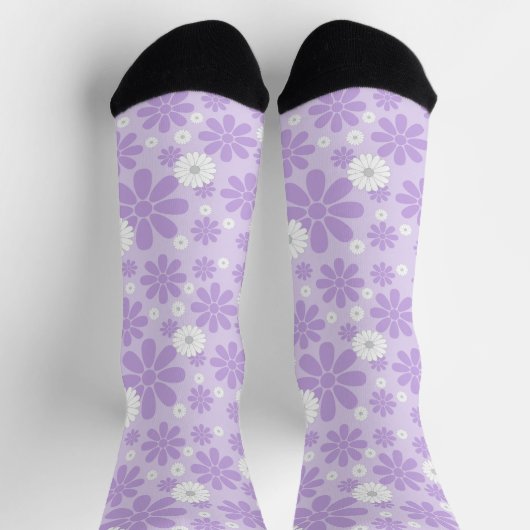 Pastell-Blumenmuster LAVENDel Socken (Oben)