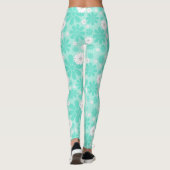 Pastell-Blumenmuster MINT Leggings (Rückseite)