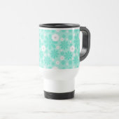 Pastell-Blumenmuster MINT Reisebecher (VorderseiteRechts)