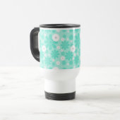 Pastell-Blumenmuster MINT Reisebecher (Vorderseite Links)