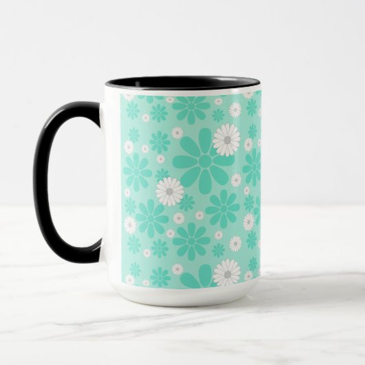 Pastell-Blumenmuster MINT Tasse (Links)