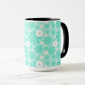 Pastell-Blumenmuster MINT Tasse (VorderseiteRechts)