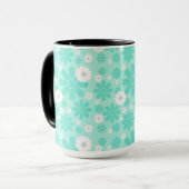 Pastell-Blumenmuster MINT Tasse (Vorderseite Links)