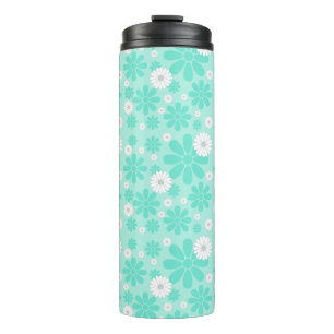 Pastell-Blumenmuster MINT Thermosbecher