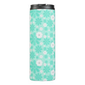 Pastell-Blumenmuster MINT Thermosbecher (Rückseite)