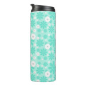 Pastell-Blumenmuster MINT Thermosbecher (Nach rechts gedreht)