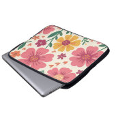 Pastell-Blumenmuster mit Charme Laptopschutzhülle (Vorne Knopf)