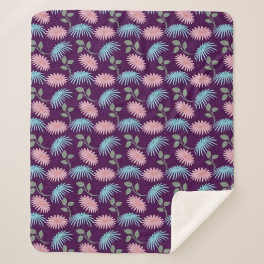 Pastell-Blumenmuster  Sherpadecke (Vorderseite)